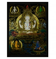 33.5"x24”  Chenrezig Thangka Painting