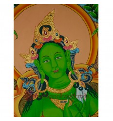 34.5”X 26” Green Tara Thangka Painting