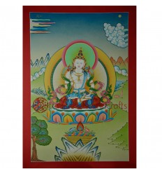 23.5" X 16.25" Vajrasattva Thangka Painting