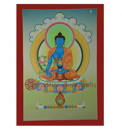 23.5"x16.5" Medicine Buddha Thangka