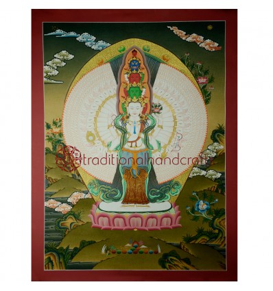 24.5"x18.5"  1000 Armed Avalokiteshvara Thankga Painting