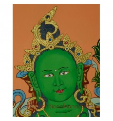 24.5"x18.5" Green Tara Thangka Painting