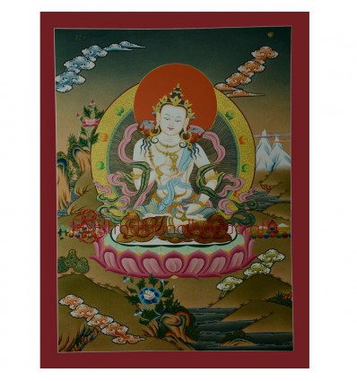 24.5” x18.5” Vajrasattva Thangka Painting