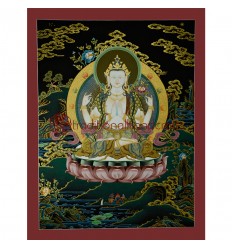 26.5"x20.5" Chenrezig Thangka Painting