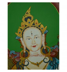 26.5"x20.5"  White Tara Thangka Painting