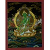 26.5"x20.25"  Green Tara Thangka Painting