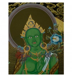 26.5"x20.25"  Green Tara Thangka Painting