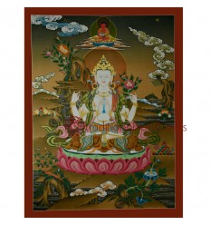 29.5"x22.5"  Chenrezig Thangka Painting