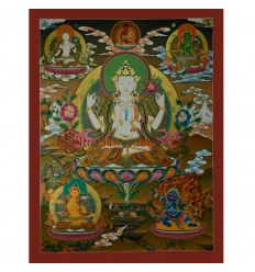 29.5"x22.5"  Chenrezig Thangka Painting