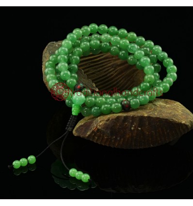 8.5 mm Aventurine 108 Beads Mala with Bone Partition Beads