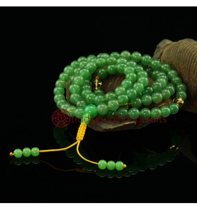 8 mm Aventurine 108 Beads Mala with Citrine Partition Beads