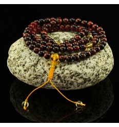 9 mm Bronzite 108 Beads Mala with Citrine Partition Beads