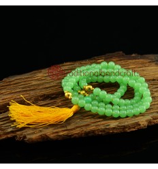 8 mm Glass 108 Beads Mala with Plastic Partition Beads