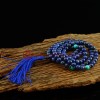 8 mm Lapis 108 Beads Mala with Turquoise Partition Beads and a Lapis Guru Bead