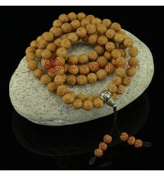 11 mm Om Mani Padme Hum Carved Bodhi Seed 108 Beads Mala