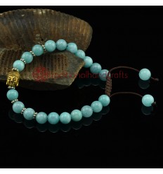 8 mm Blue Onyx 20 Prayer Beads Wrist Mala