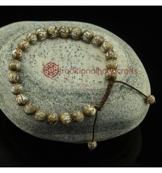 8 mm Om Mane Padme Hum Carved Conch Shell 21 Prayer Beads Wrist Mala