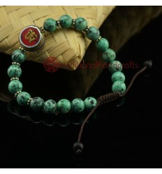 8 mm Green Onyx 18 Prayer Beads Wrist Mala