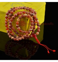 8 mm Crazy Lace Agate 108 Beads Tibetan Buddhist Meditation Prayer Japa Mala