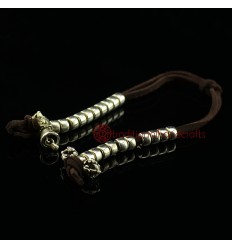 Vajra & Bell White Metal Mala Counters Set