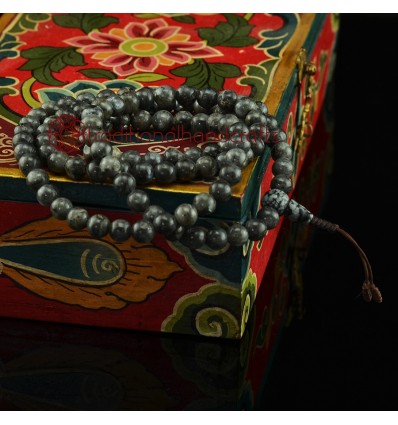 8 mm Labradorite 108 Beads Tibetan Buddhist Meditation Prayer Japa Mala
