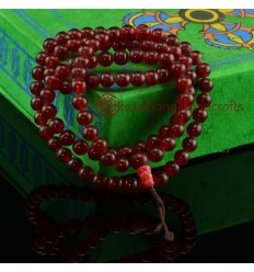 8 mm Red Onyx 108 Beads Tibetan Buddhist Meditation Prayer Japa Mala