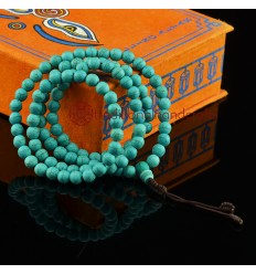 8 mm Turquoise Powder 108 Beads Tibetan Buddhist Meditation Prayer Japa Mala