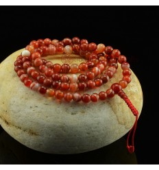 8 mm Agate 108 Beads Tibetan Buddhist Meditation Prayer Japa Mala