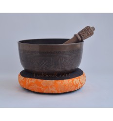 Fine Quality 7" Bronze Alloy Tibetan Buddhism Singing Healing Meditation Bowl from Nepal