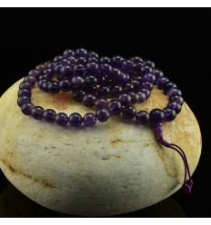 9 mm Amethyst 108 Beads Tibetan Buddhist Meditation Prayer Japa Mala