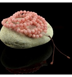 8.5 mm Pink Onyx 108 Beads Tibetan Buddhist Meditation Prayer Japa Mala