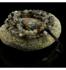 8 mm Agate 108 Beads Tibetan Buddhist Meditation Prayer Japa Mala