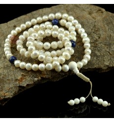 8 mm Real Pearl 108 Beads Tibetan Buddhist Meditation Prayer Japa Mala