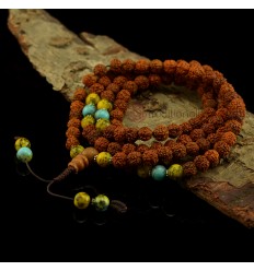 9 mm Rudraksha 108 Beads Tibetan Buddhist Meditation Prayer Japa Mala