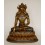 13.5" Crowned Shakyamuni Buddha Oxidized Copper Alloy with Gold Gilded Statue from Patan Nepal