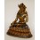 13.5" Crowned Medicine Buddha Oxidized Copper Alloy with Gold Gilded Statue From Patan , Nepal
