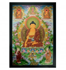 32.75" x 22.75"Shakyamuni Buddha Thangka Painting