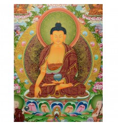 32.75" x 22.75"Shakyamuni Buddha Thangka Painting