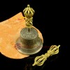 Fine Quality Tibetan 7.5" Vajra Ghanta Set Bronze Alloy with Gold Plated from Patan, Nepal
