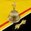 Fine Quality Tibetan Buddhism 6" Vajra & Bell Set Copper and Bronze Alloy with gold plated from Patan, Nepal