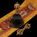 Fine Quality Tibetan Buddhism 7.5" Vajra & Bell Set Copper and Bronze Alloy from Patan, Nepal