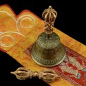 FINE QAULITY TIBETAN BUDDHISM 7.5" VAJRA AND BELL SET COPPER AND BRONZE ALLOY FROM PATAN, NEPAL